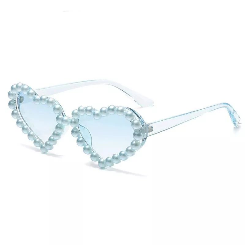 Pearl Sunglasses Women Heart Shaped Luxury Diamond Candy Color Punk Sun Glasses Ladies Lunette De Soleil Femme Eyewear gafas